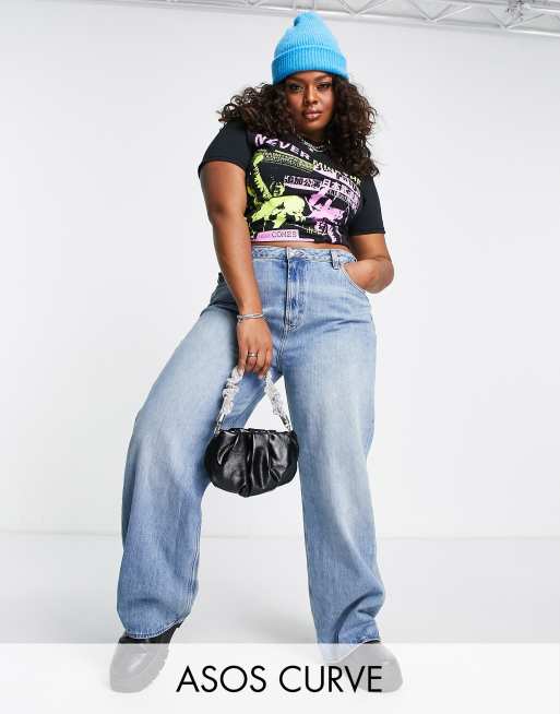 Baggy Dad Jeans (plus Size) - Blue