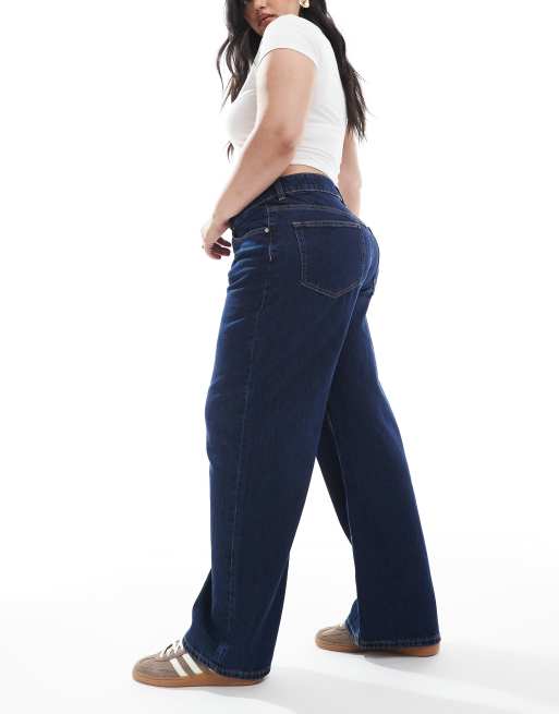 ASOS DESIGN Curve – Dad-Jeans mit weitem Bein in Rinse-Waschung, 3 von 5