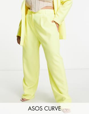 ASOS Curve ASOS DESIGN Curve dad suit trouser in yellow