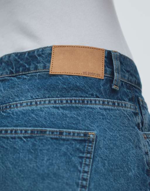 ASOS DESIGN Curve denim bermuda short in mid blue, 5 of 12