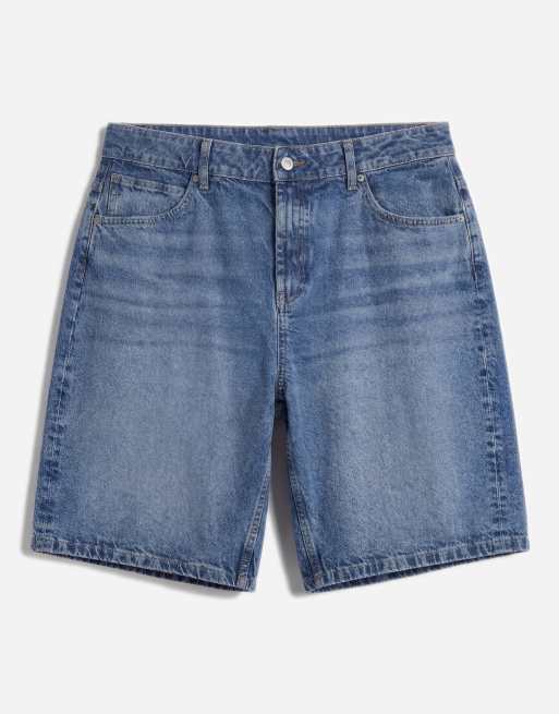 ASOS DESIGN Curve denim bermuda short in mid blue, 6 of 12