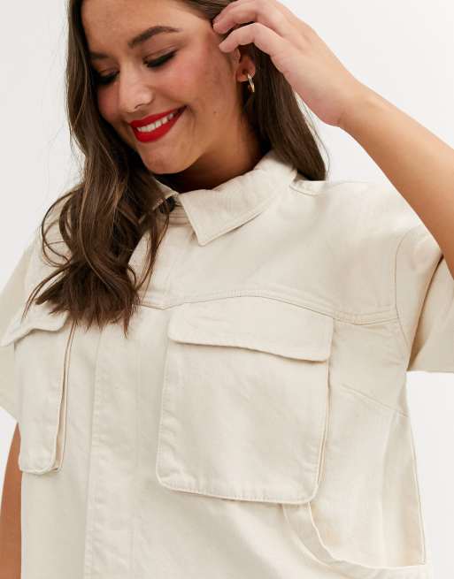 white christmas dresses CREAM Denim Dress – Choice Boutique main image 1