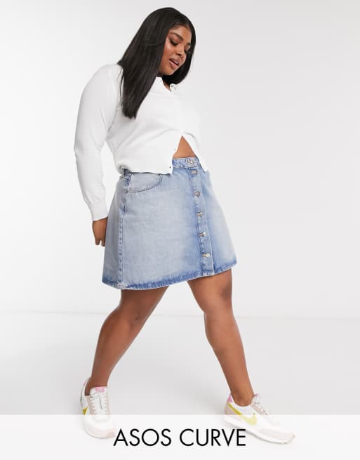 Blue denim skirt asos best sale