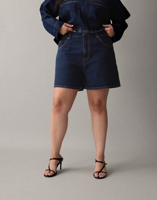 ASOS DESIGN Curve denim dad short in rinse, 3 of 7