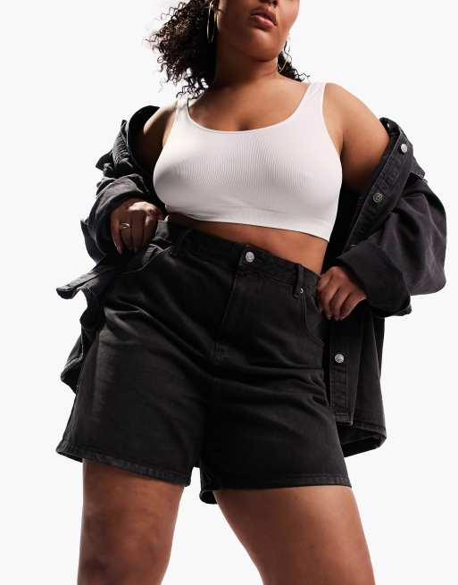 Shape Black High Waist Hotpants, Curve