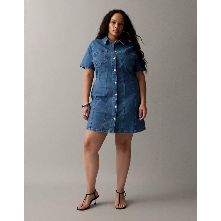 white christmas dresses Tribal Pop Over Denim Shirt Dress main image 1