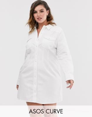 asos white denim dress