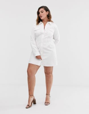 asos white denim dress