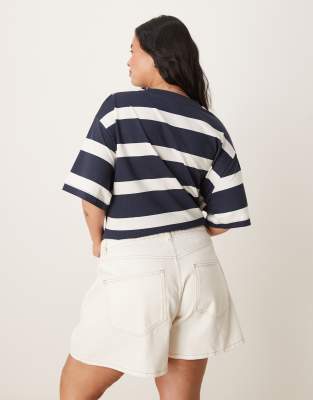 Asos Curve Asos Design Curve Denim Longline A Line Shorts