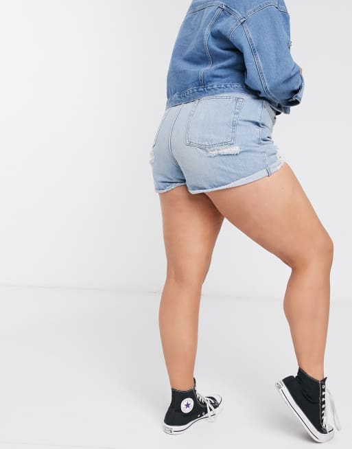 Asos curve best sale denim shorts