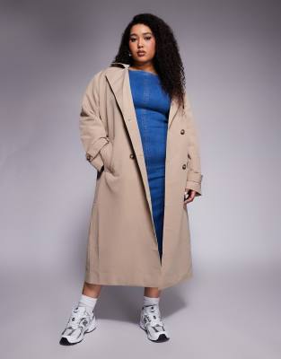 Asos Curve Asos Design Curve Denim Minimal Midi Dress In Blue
