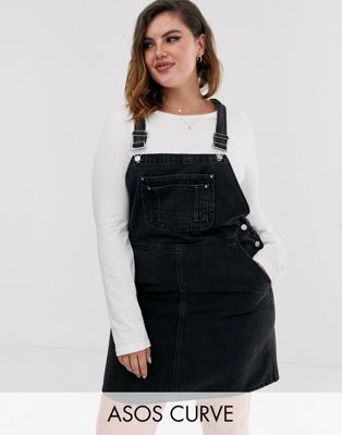 black overall dress plus size