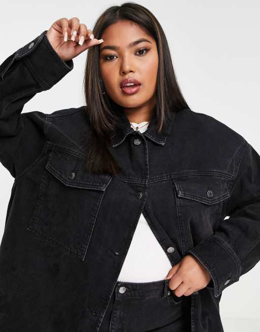 Asos black denim jacket best sale