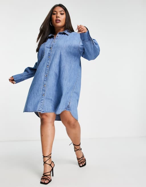 Asos curve denim dress hotsell