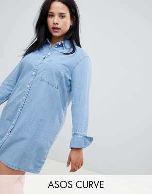 asos plus size denim dress