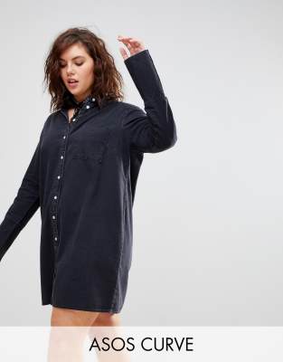 asos plus size denim dress
