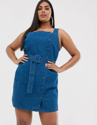 asos plus size denim dress