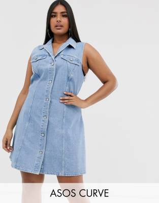 asos plus size denim dress