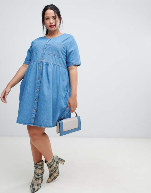 Asos curve 2025 denim dress