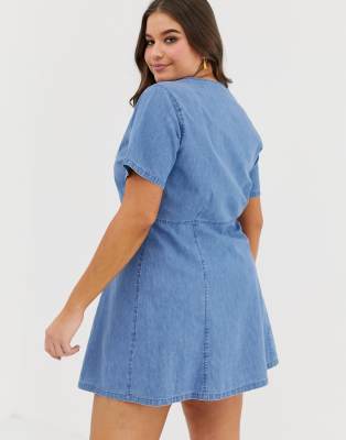 denim tea dress