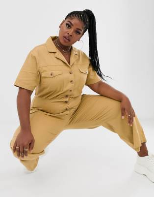 mustard utility jumpsuit