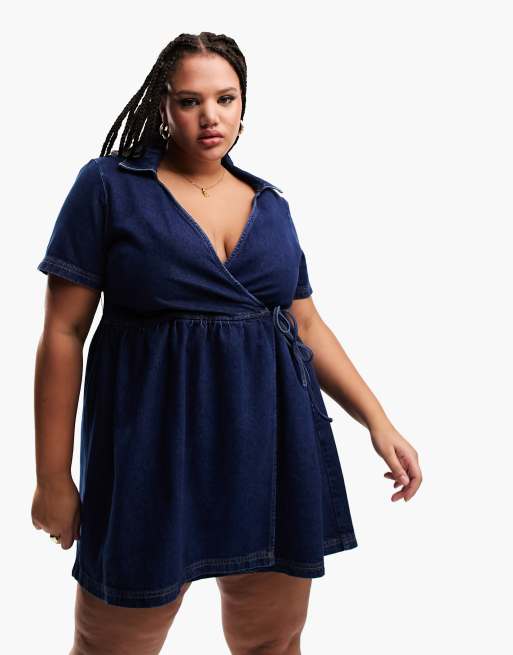 Asos plus size denim hot sale dress