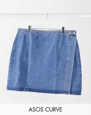 asos curve denim skirt