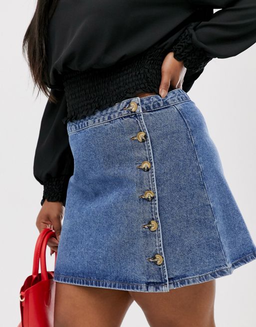ASOS Design Denim Mini Wrap Skirt