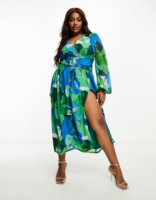 Asos discount groene jurk