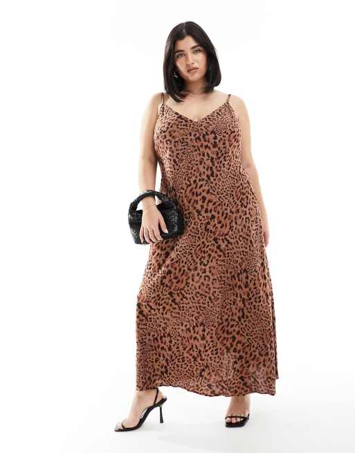 ASOS DESIGN Curve – Djurmönstrad slipklänning i maxilängd, 4 av 4