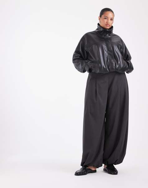 ASOS DESIGN Curve dopasowane joggery balloon w kolorze szarym - view 1