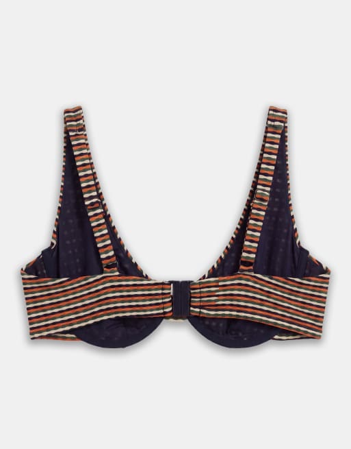 ASOS DESIGN Curve - Dori - Stribet bikinitop med bøjle og høje spidser, 6 af 8