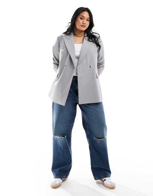 Women's plus hotsell size grey blazer