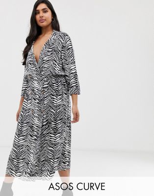 zebra print plus size dress
