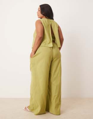 Asos Curve Asos Design Curve Double Layer Jumpsuit With Open Back