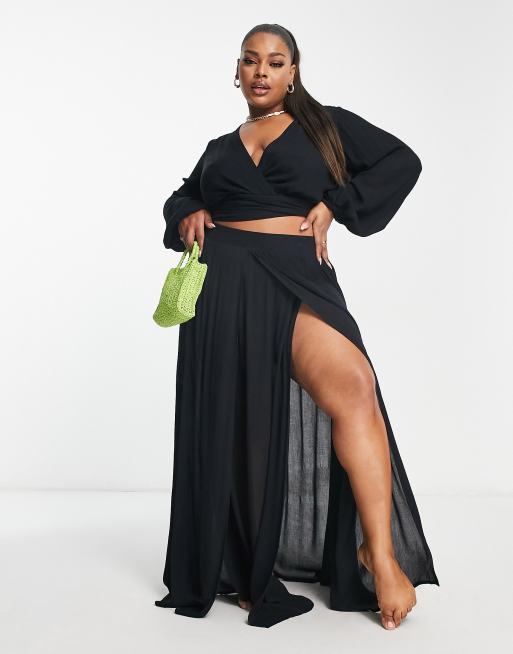 Black beach sarong clearance skirt