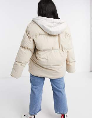 doudoune beige oversize