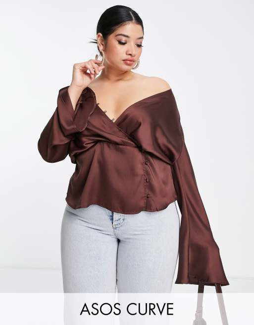 YOURS Plus Size Burgundy Red Keyhole Peplum Top