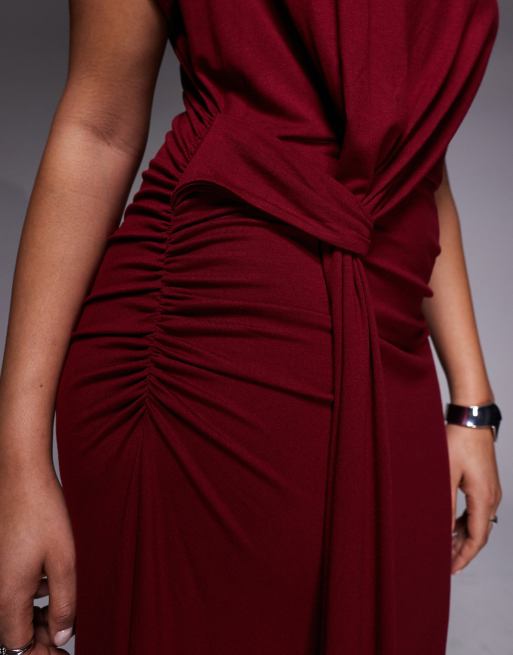 ASOS DESIGN Curve – Drapowana sukienka midaxi ze skośnymi rękawkami, 4 z 4