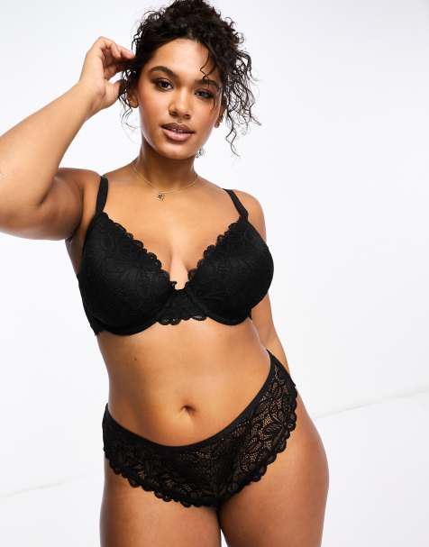 ASOS DESIGN Curve Contouring medium control thong in black