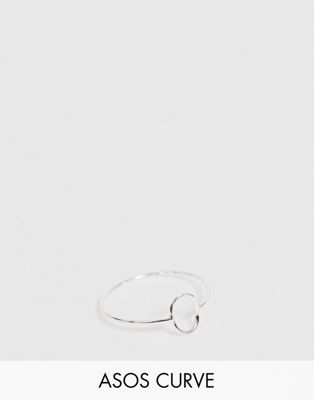 ASOS DESIGN Curve - Echt zilveren ring met open cirkel