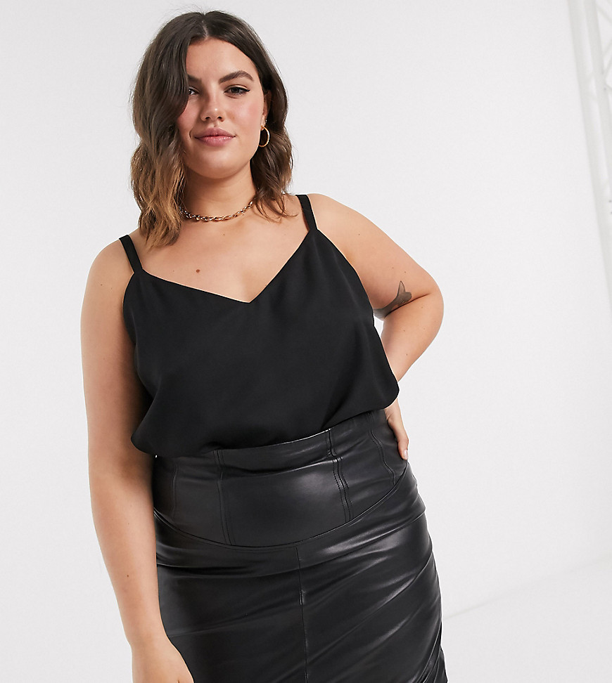 ASOS DESIGN Curve eco swing cami with double layer in Black