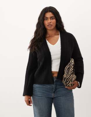 Asos Curve Asos Design Curve Edge To Edge Cardigan In Black