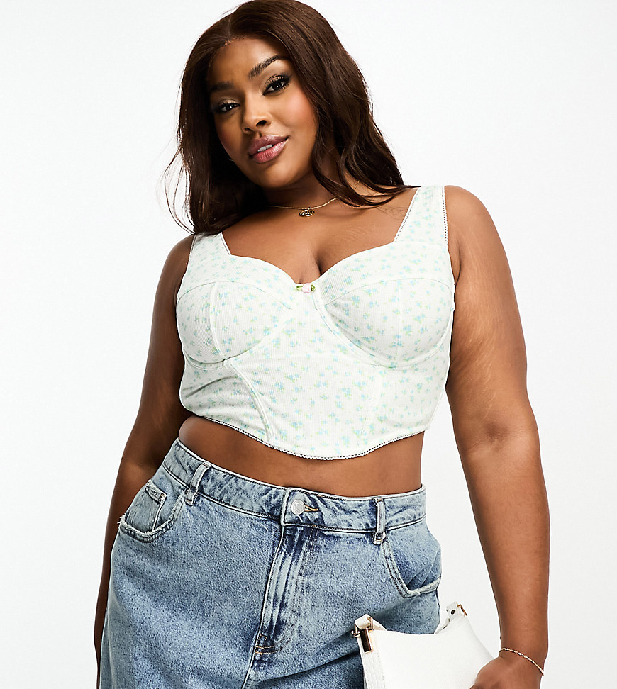 Tops by ASOS Curve Compliments: incoming Sweetheart neck Adjustable straps Cup detail Hook-and-eye back fastening Cropped length Regular fit