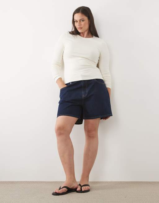 ASOS DESIGN Curve - Effen top met lange mouwen in ivoorwit, 3 van 4