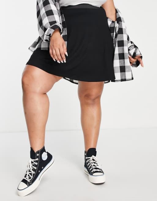 Asos plus size plaid cheap skirt