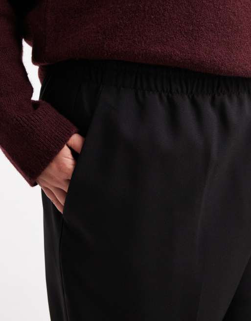 ASOS DESIGN Curve - Elegante broek met elastische taille in zwart , 3 van 5