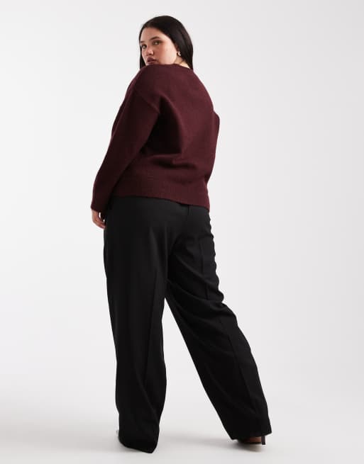 ASOS DESIGN Curve - Elegante broek met elastische taille in zwart , 4 van 5