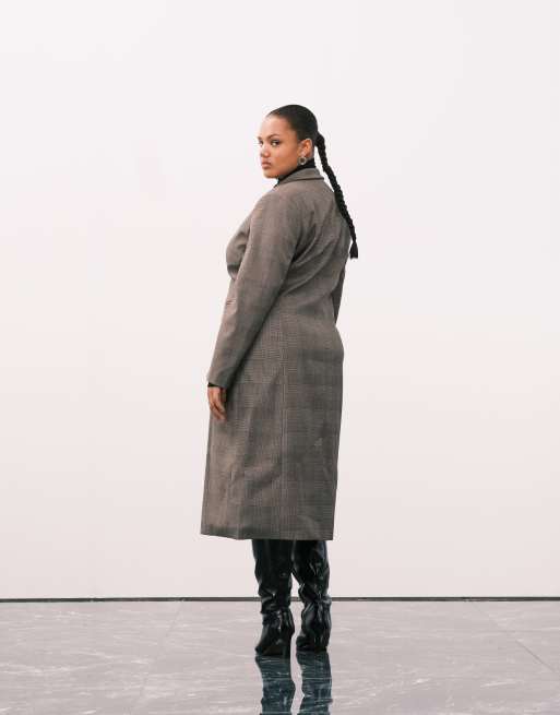 ASOS DESIGN Curve - Elegante geruite blazer met lange pasvorm, 3 van 4