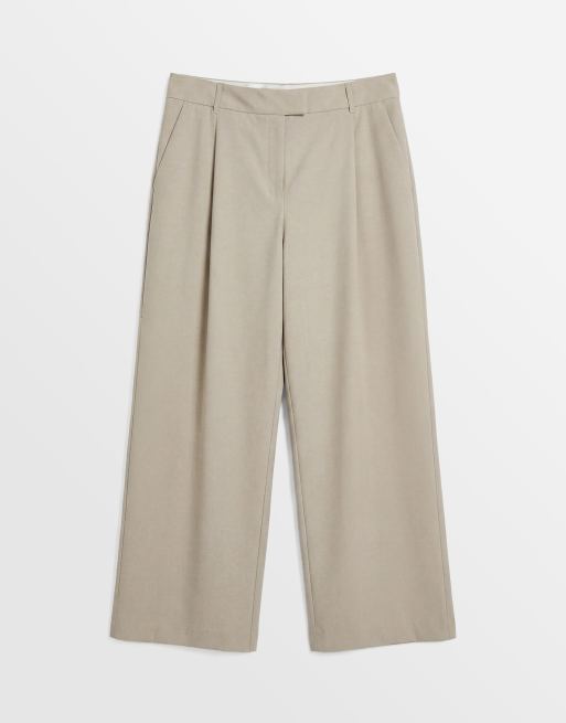 ASOS DESIGN Curve – Elegante Hose in Camel mit maskulinem Schnitt und niedrigem Bund, 5 von 8